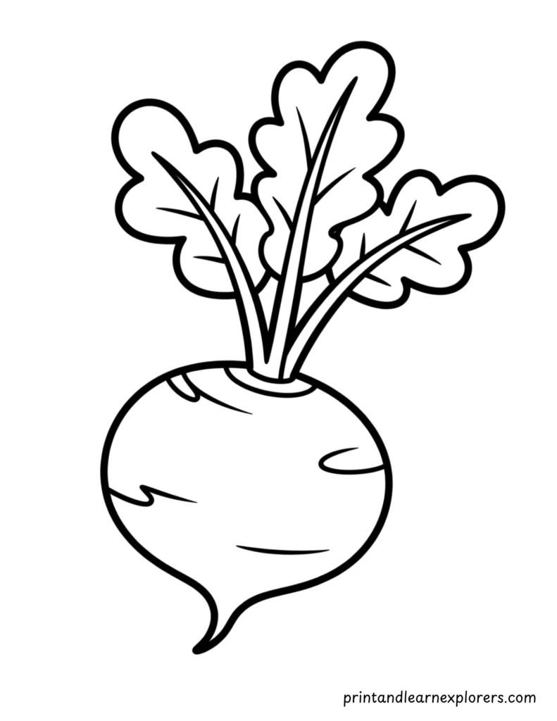 Toddler friendly turnip to color