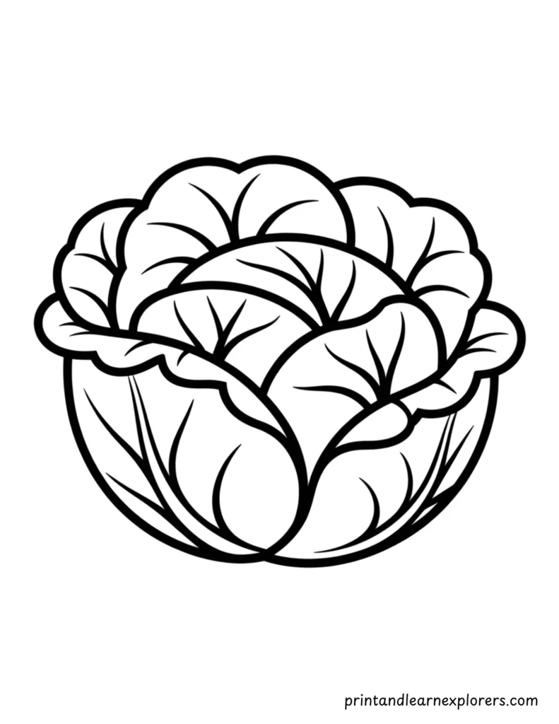 Winter cabbage coloring page