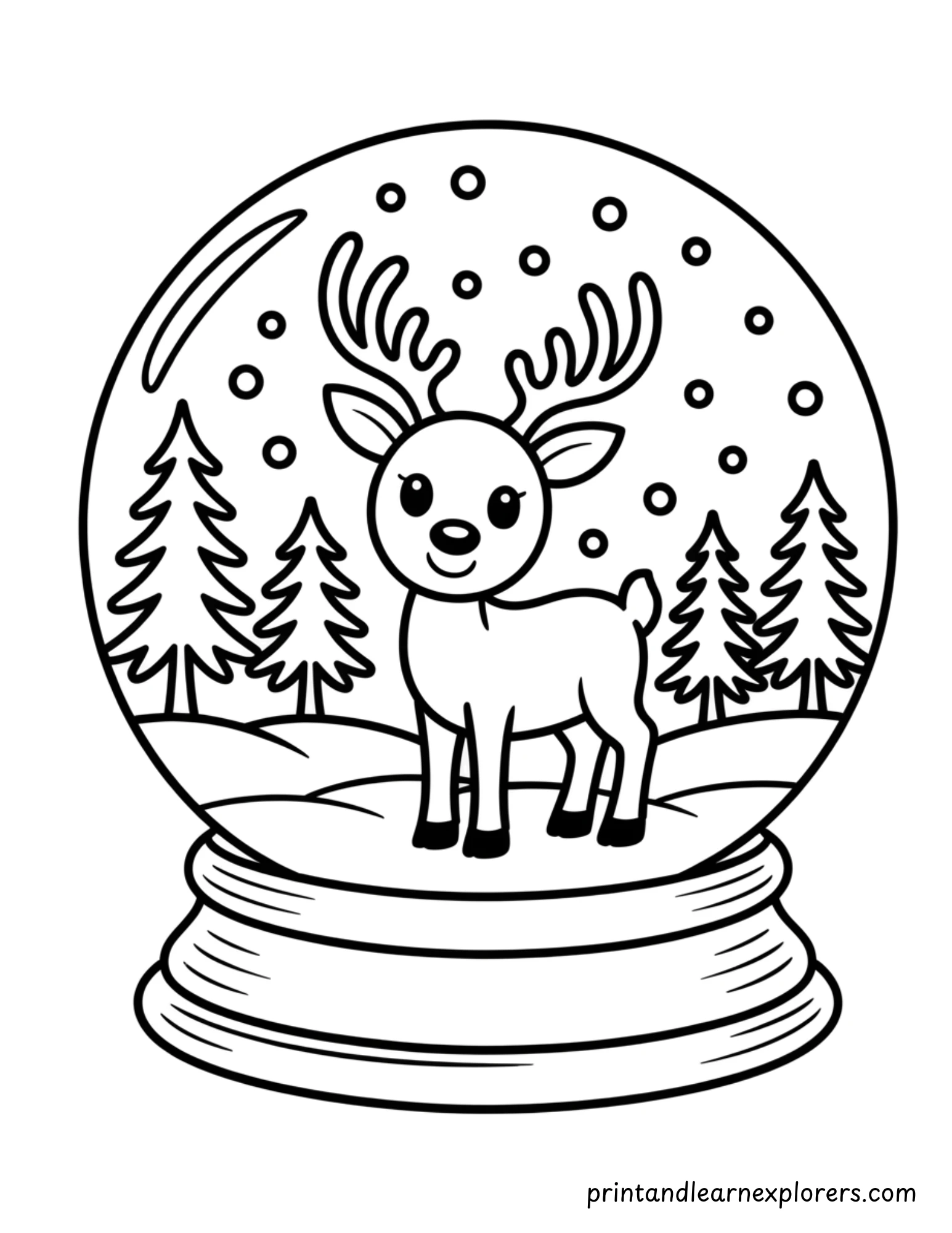 Xmas Snow Globes Coloring 1