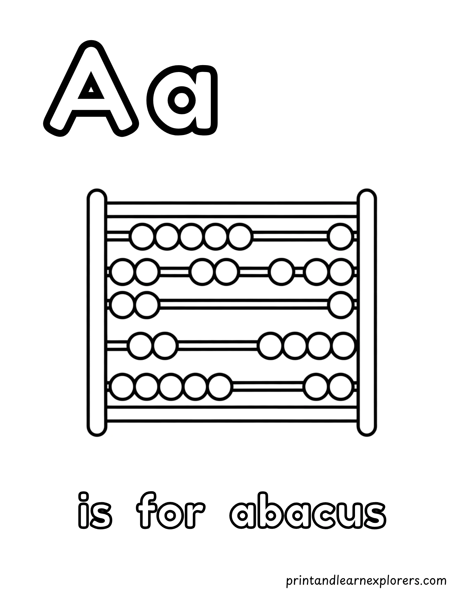 Letter A Is For Abacuscoloring Page