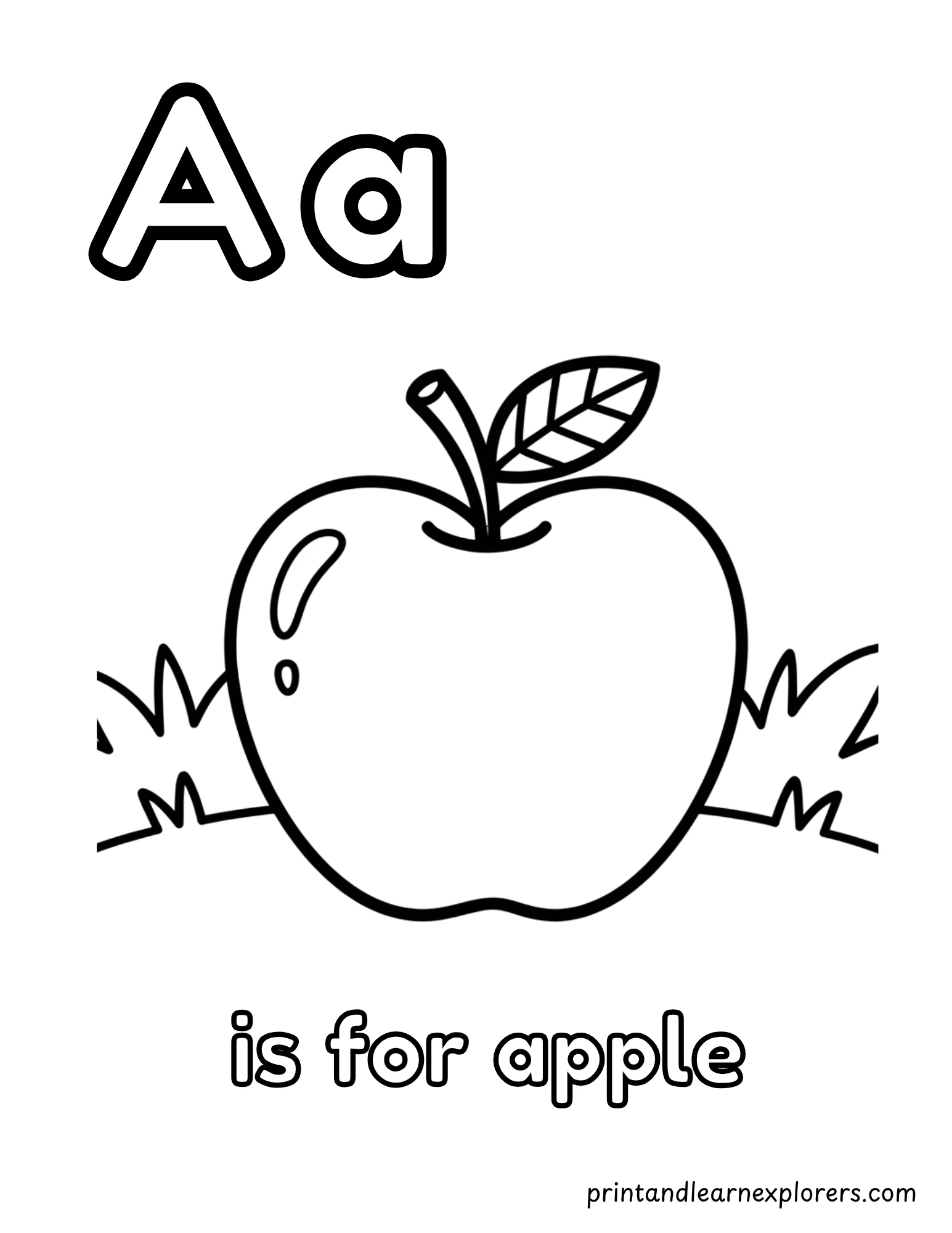 Letter A Is For Applecoloring Page