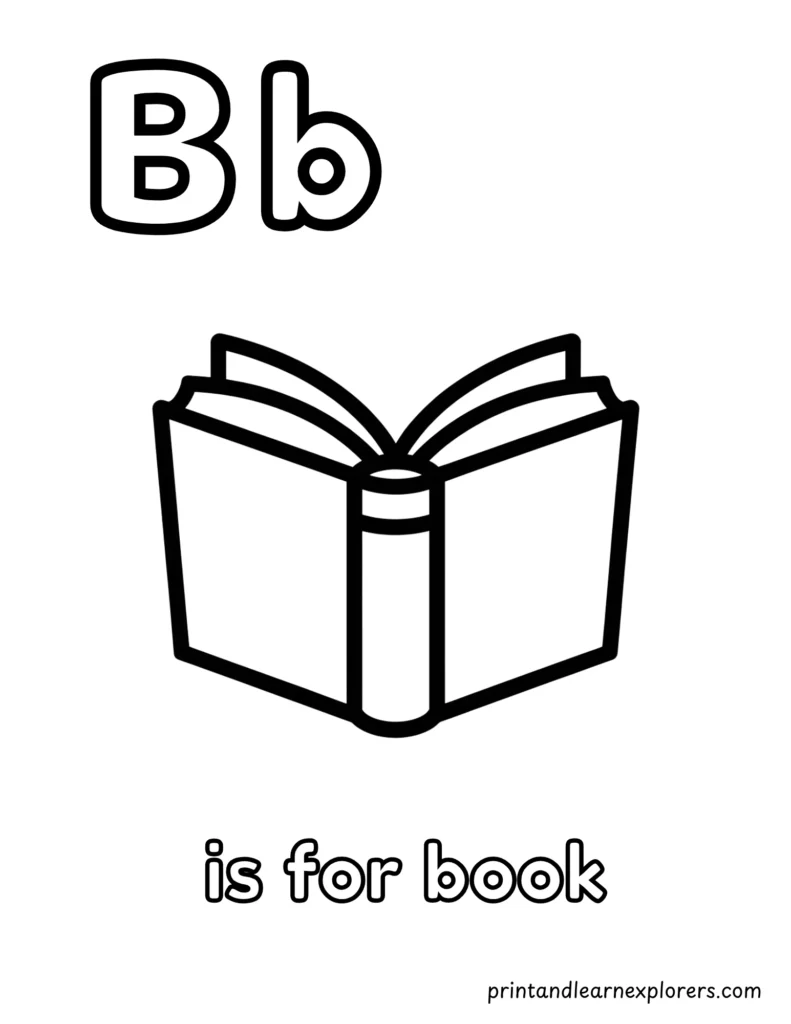 letter b is for book coloring page