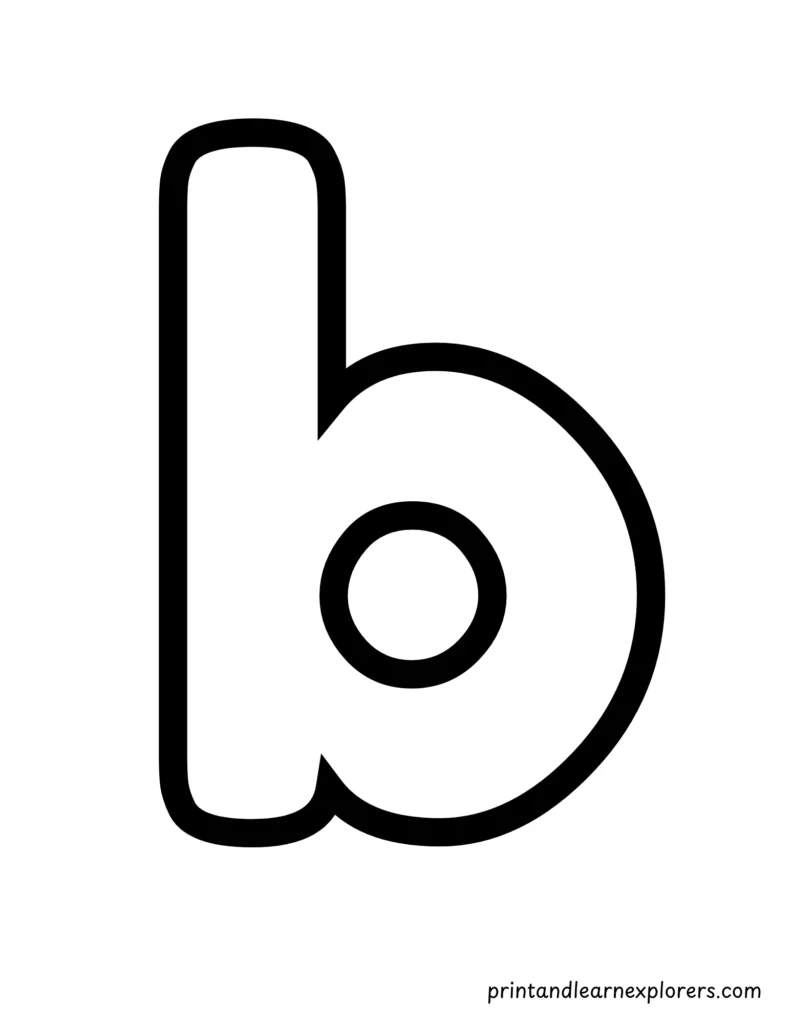 letter b lowercase coloring page