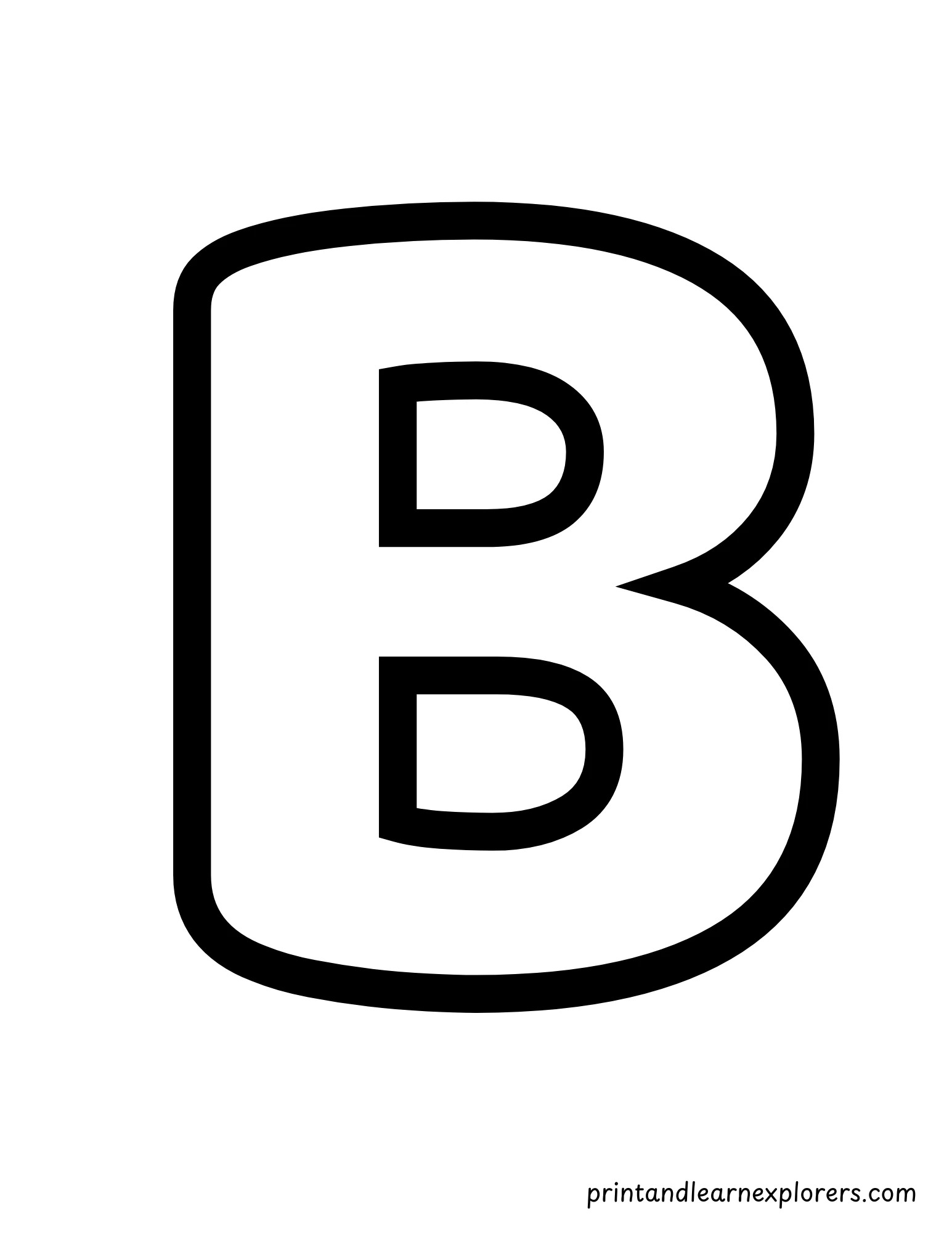 Letter B Uppercase Coloring Page