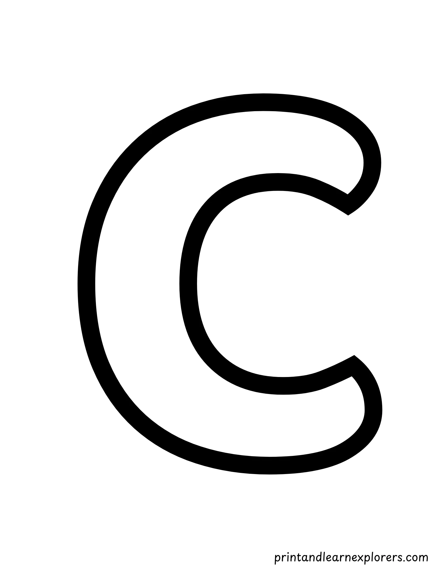 Uppercase C Coloring Page