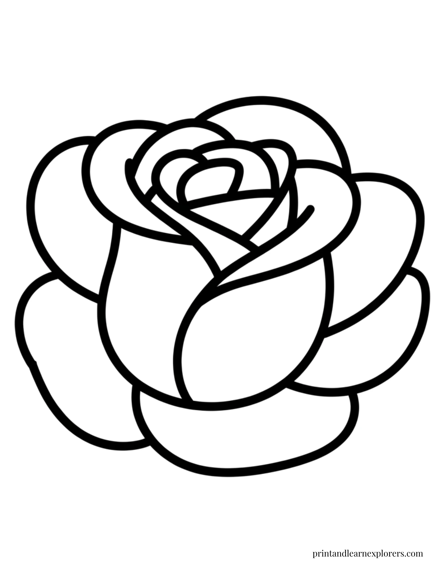 Easy rose head coloring page