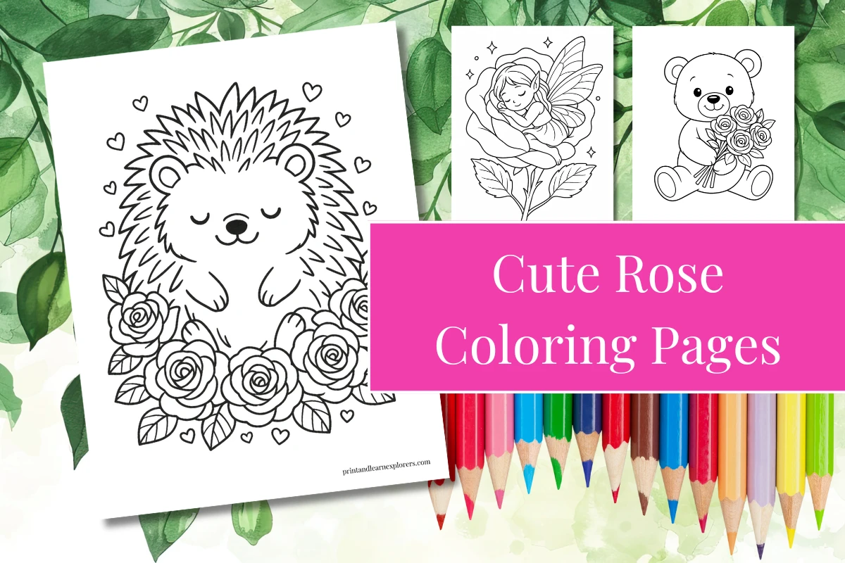 Free Cute Rose Coloring Pages
