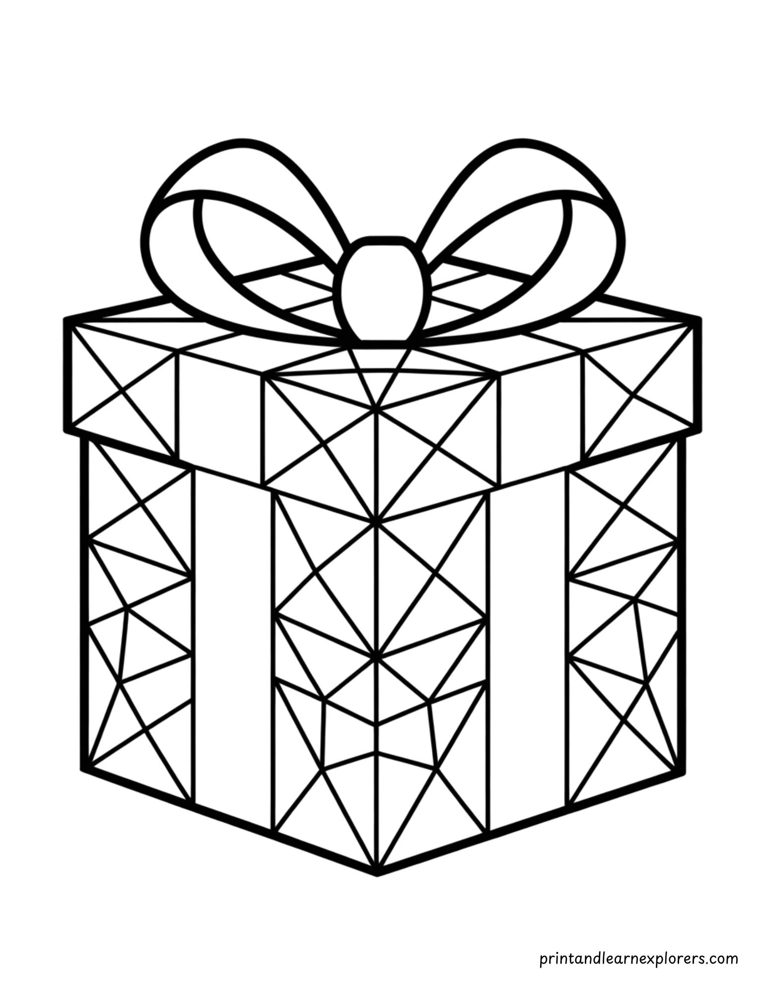 Geometric Valentine Day Coloring Gift