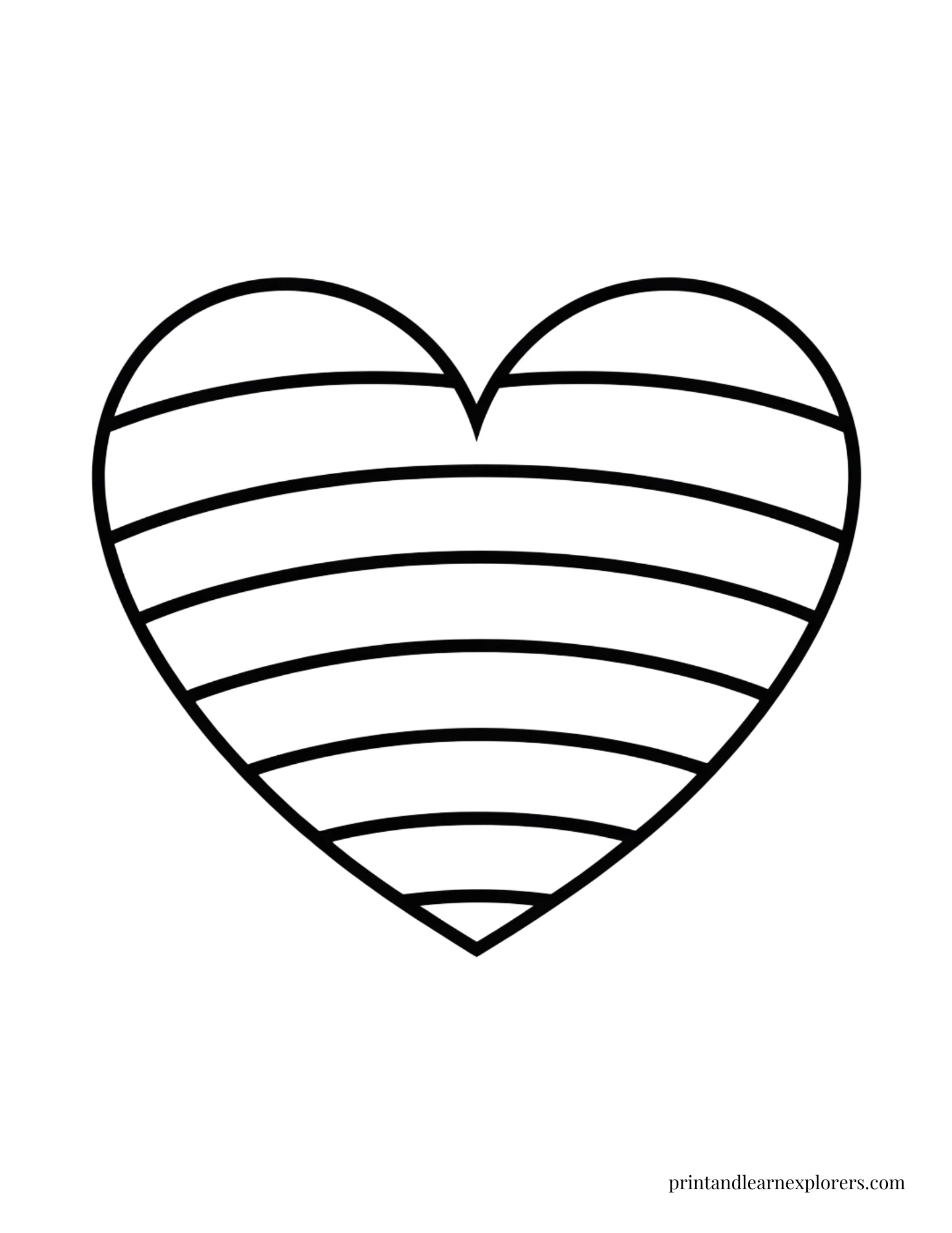 Heart Shape Coloring Pages Rainbow
