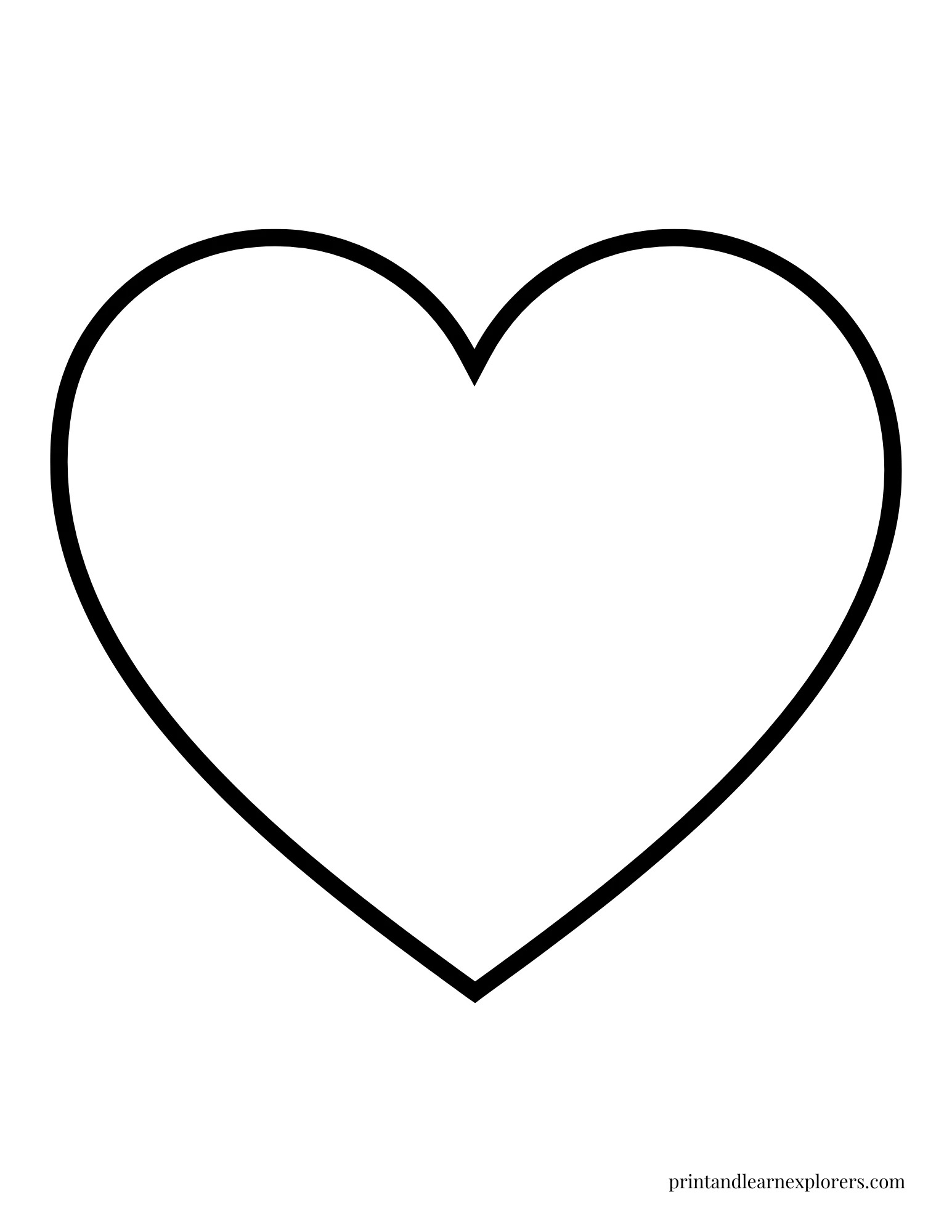 Heart Shape Coloring Pages Thick Heart