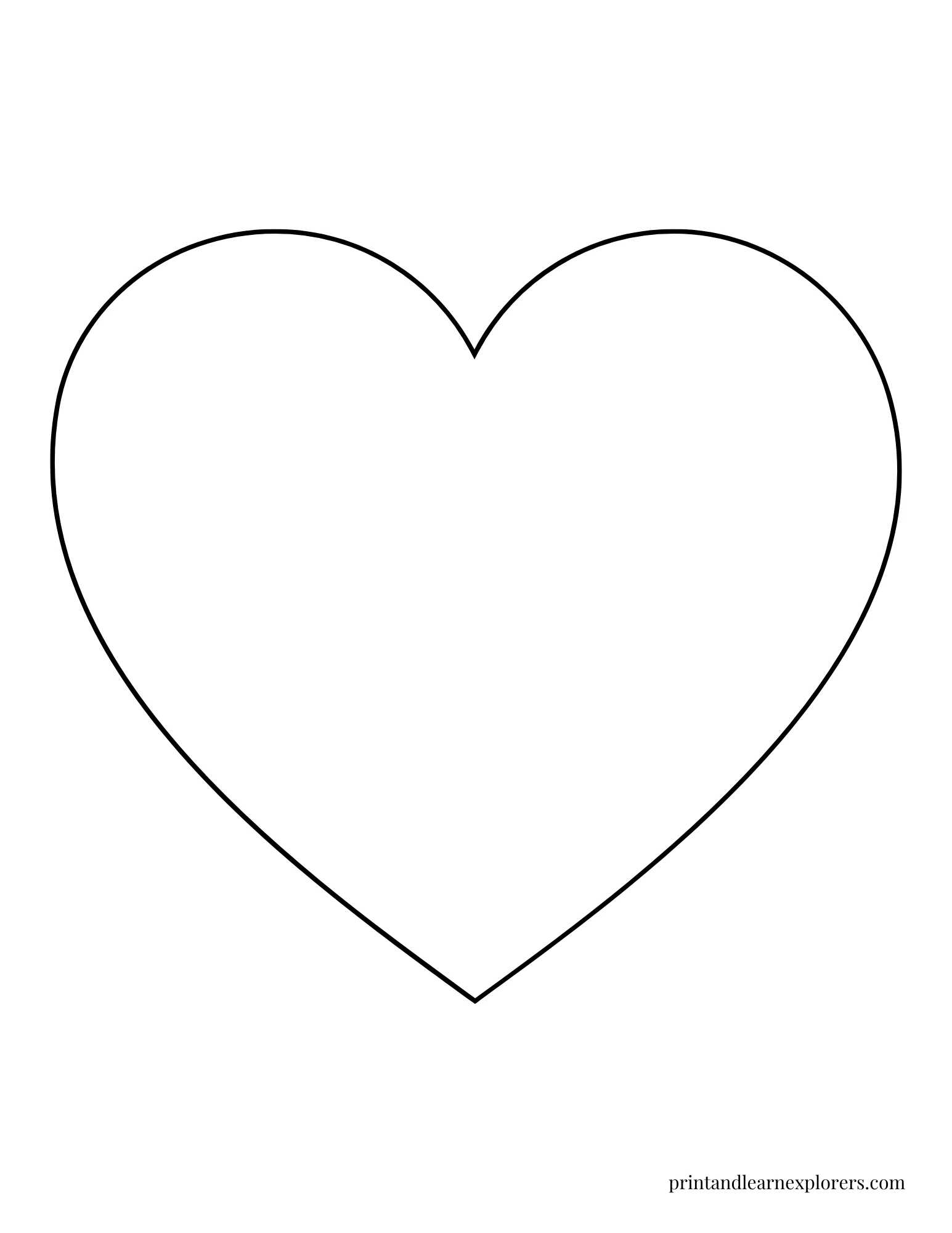 Heart Shape Coloring Pages Thin Heart