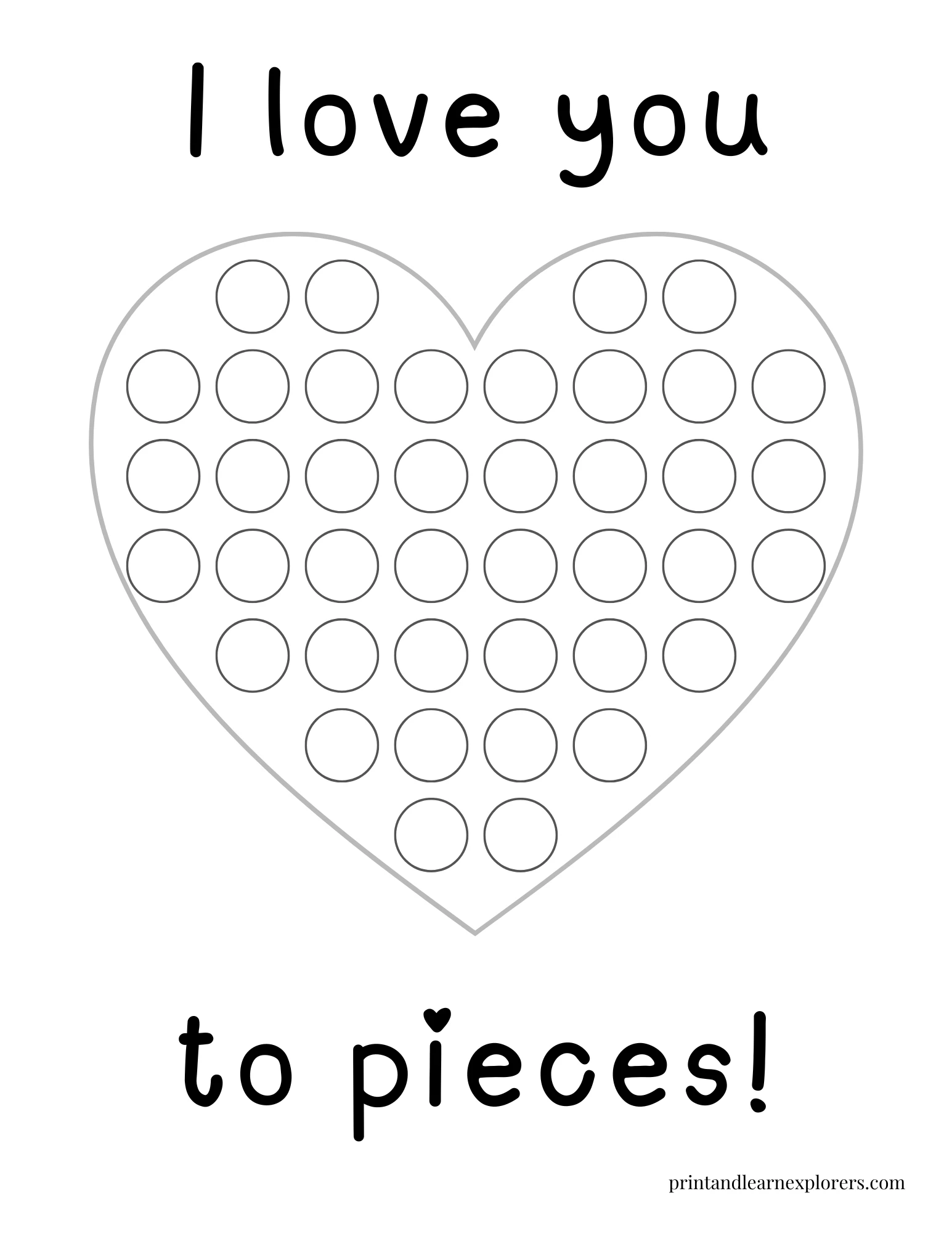Heart Shape Do A Dot I Love You To Pieces