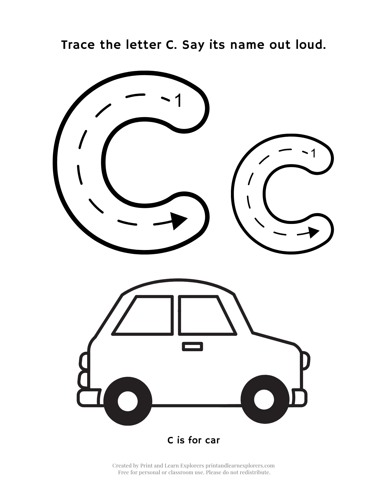 Letter C Letter And Picture Worksheet