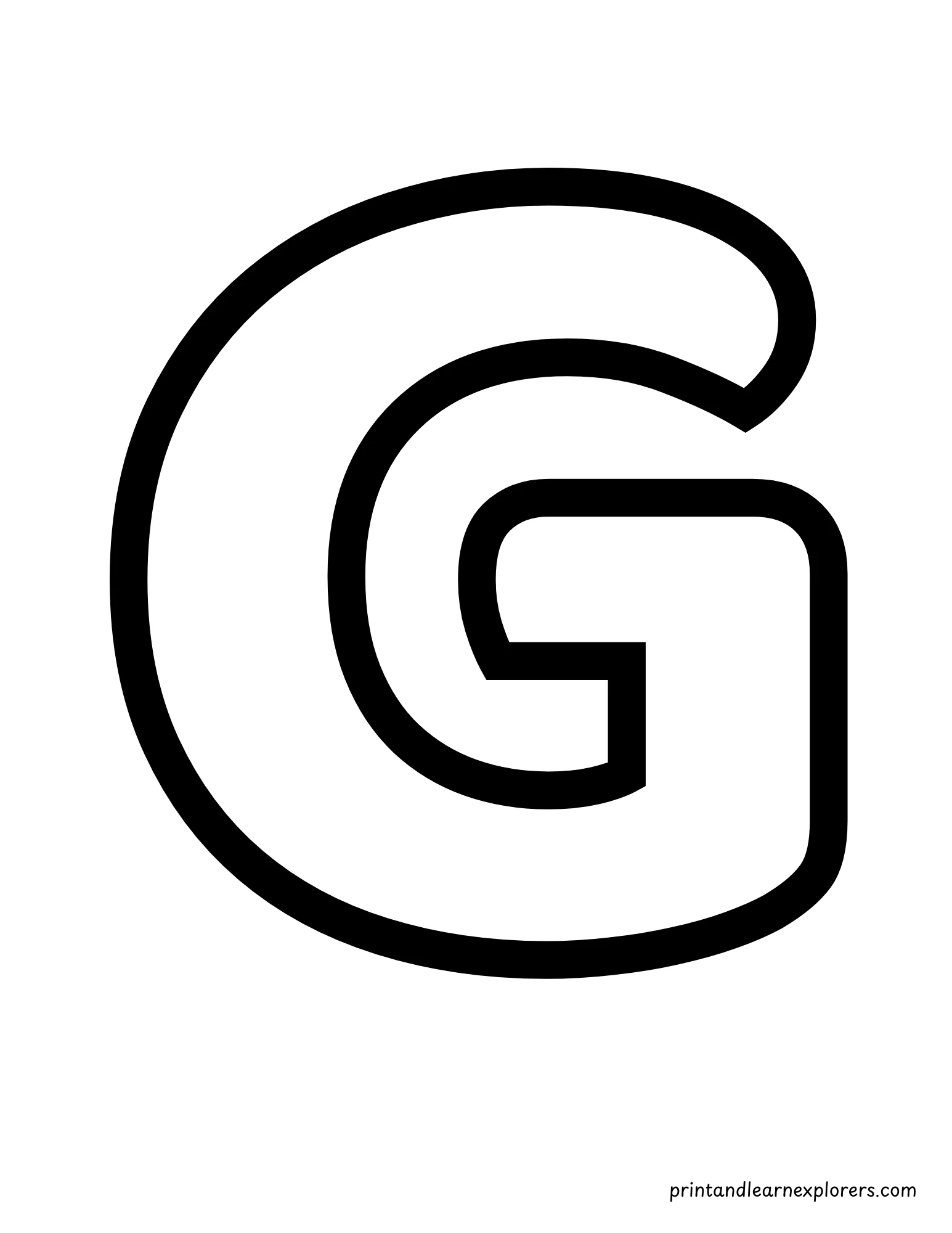 Letter G Uppercase Coloring Page