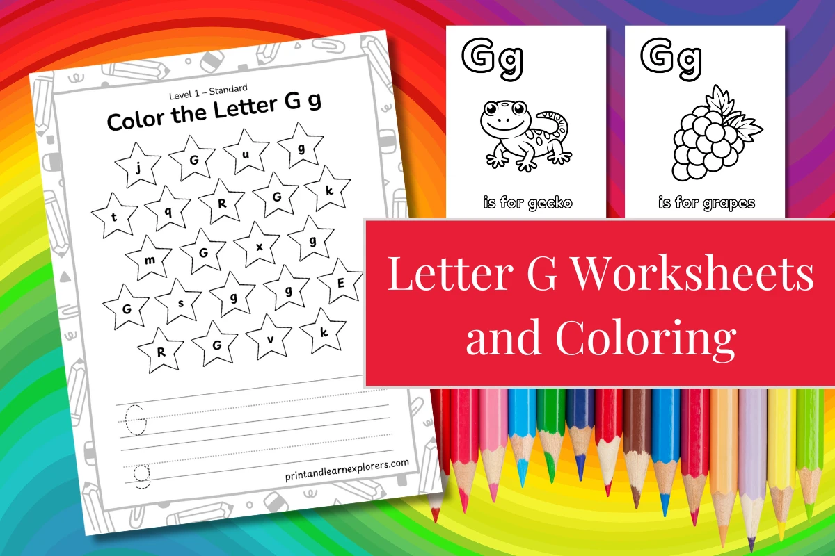 Letter G Worksheets and coloring