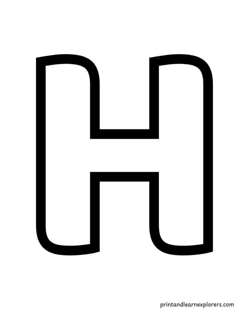 Letter H Uppercase coloring page