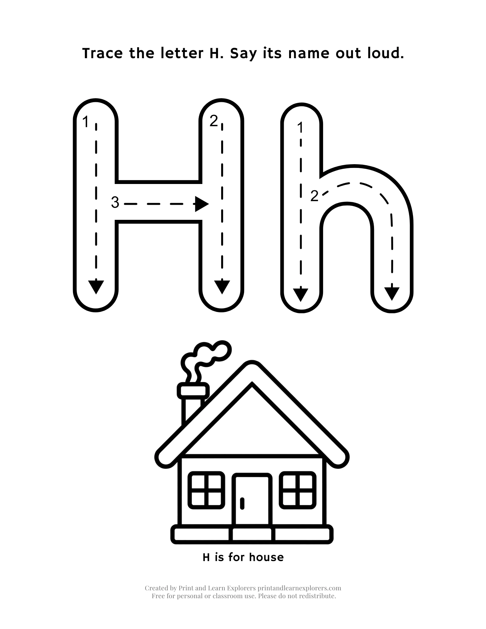 Letter H Letter And Picture Worksheet