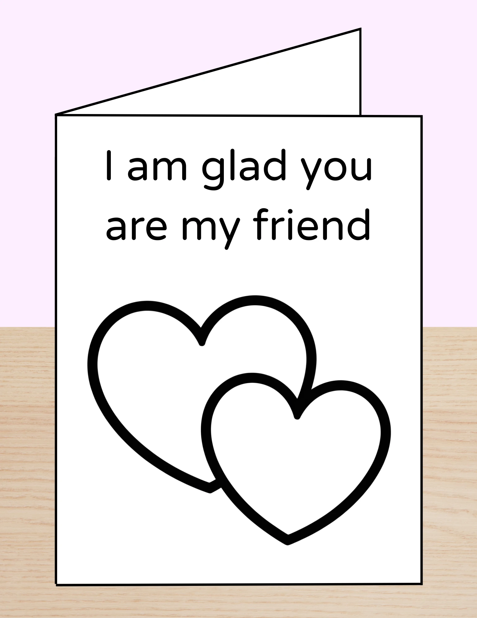 Valentine Kindness Coloring Card Friends Heart