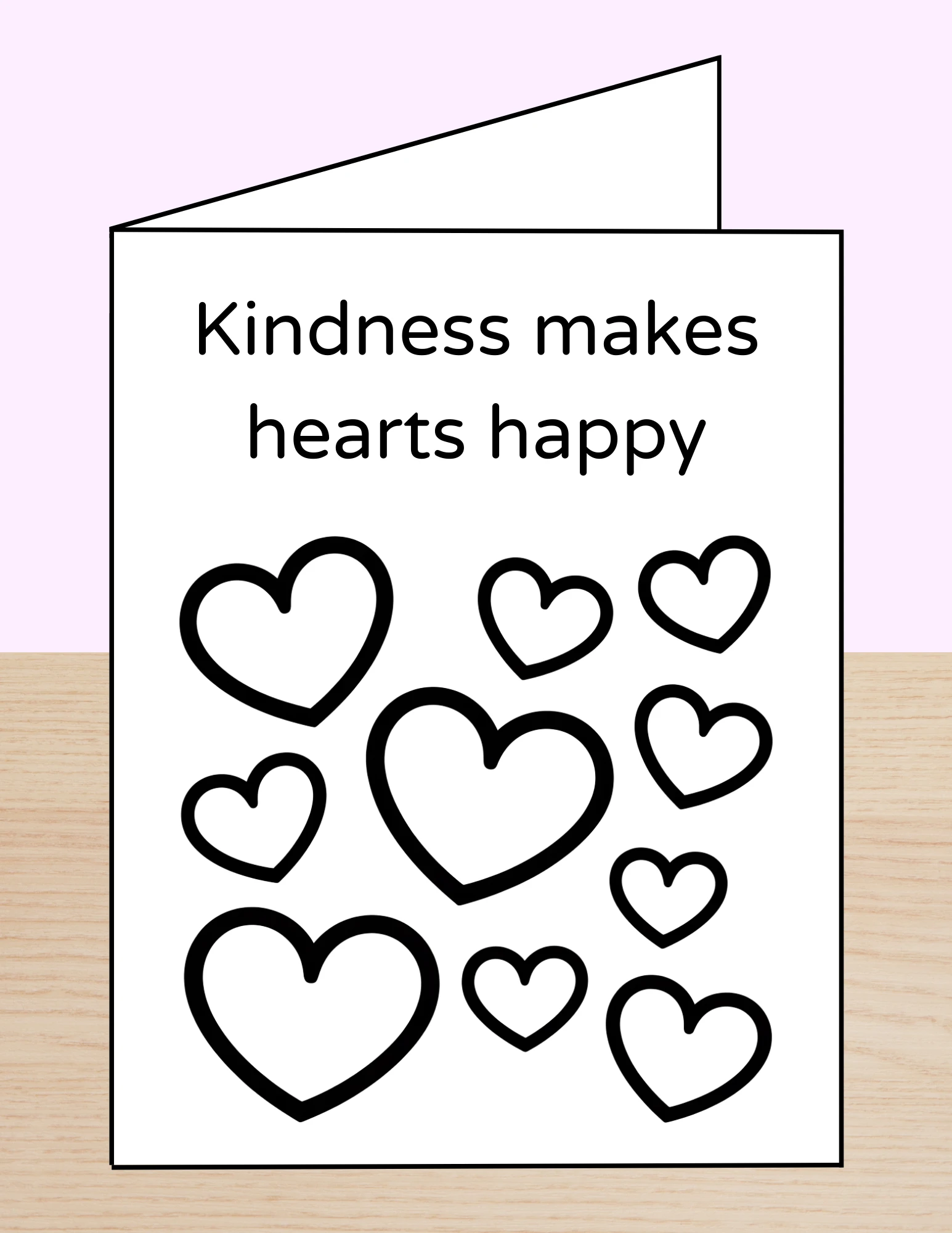 Valentine Kindness Coloring Card Hearts Happy