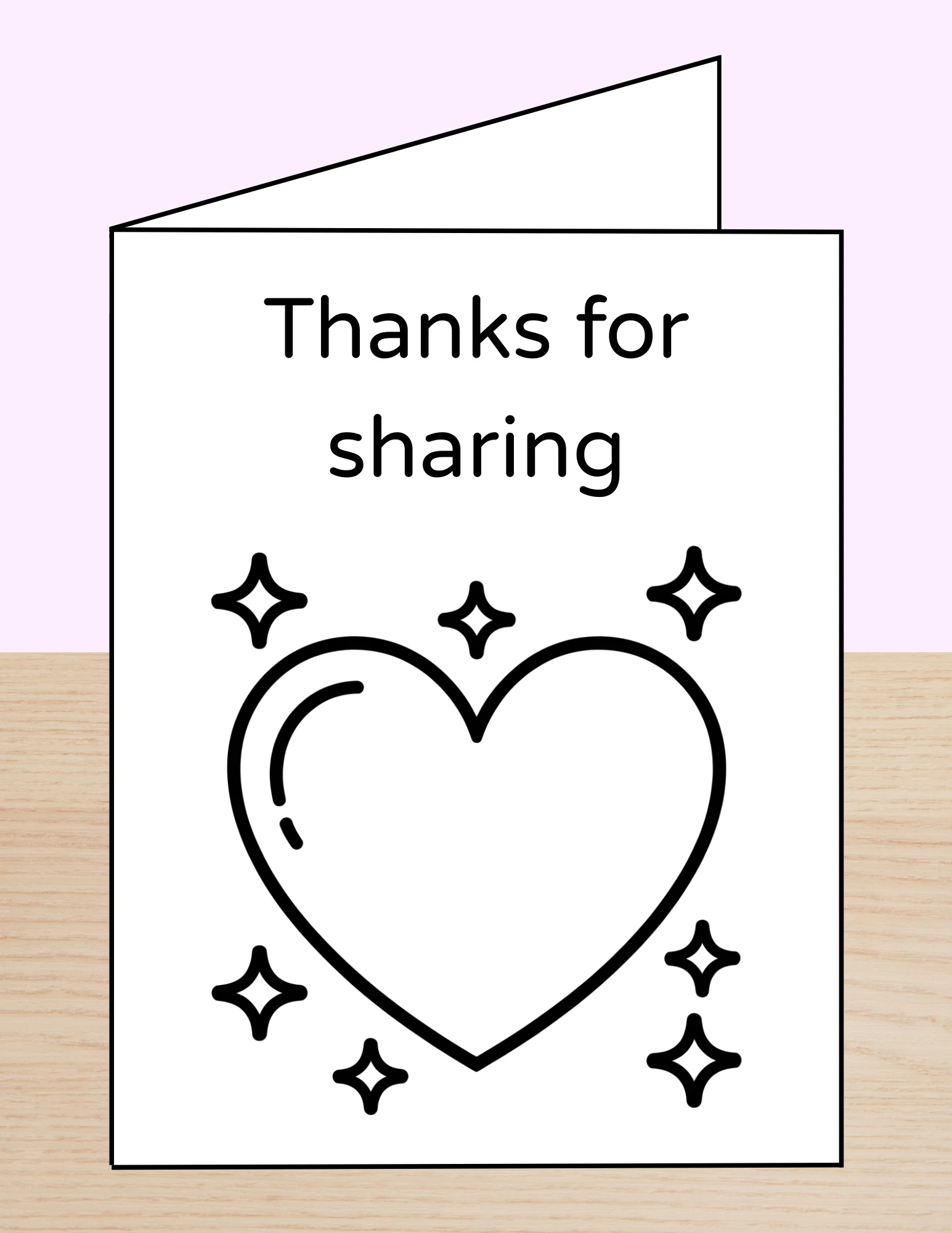 Valentine Kindness Coloring Card Sharing Heart