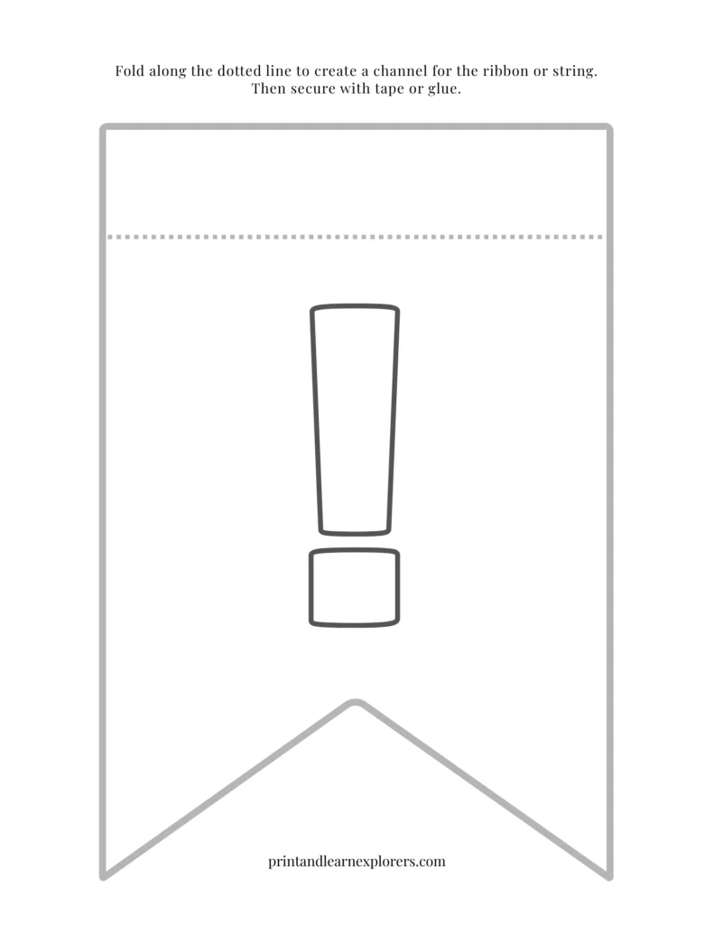 Color in bunting exclamation mark