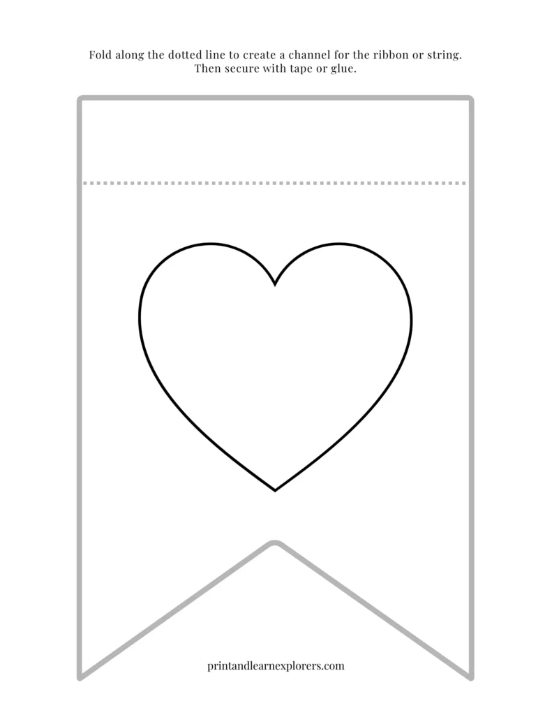 Color in bunting heart