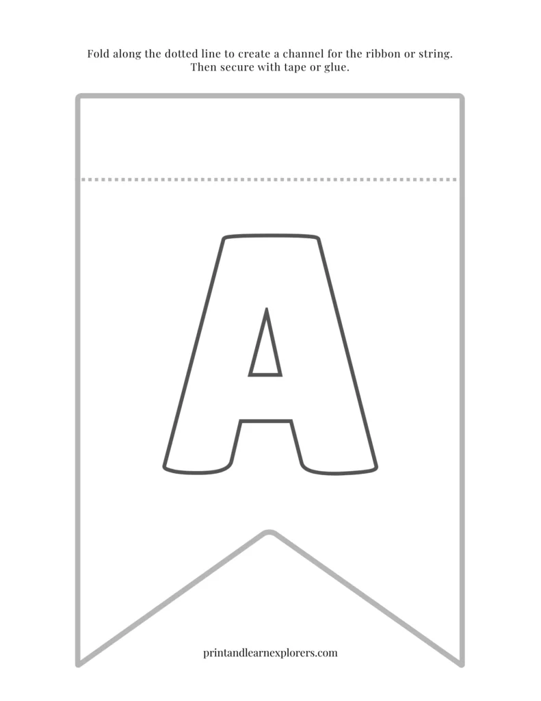 Color in bunting letter A