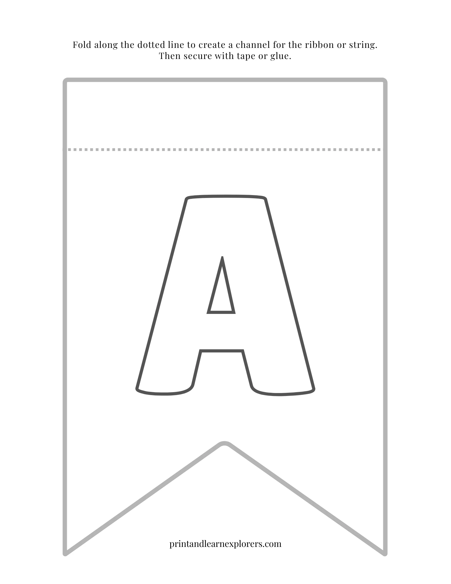 Color In Bunting Letter A