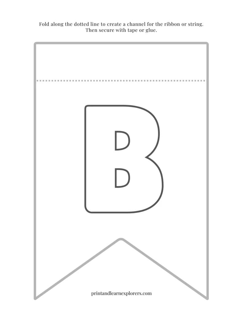 Color in bunting letter B