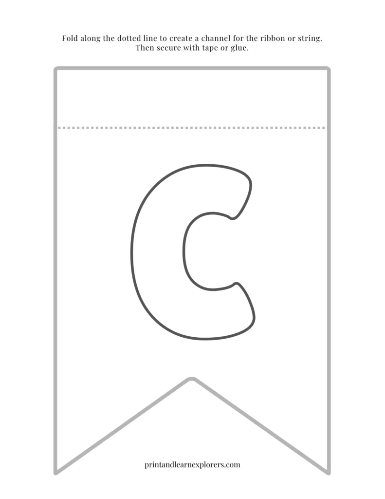 Color in bunting letter C