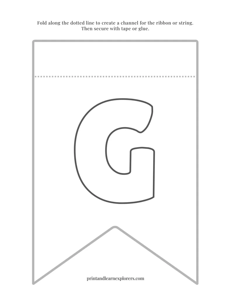 Color in bunting letter G