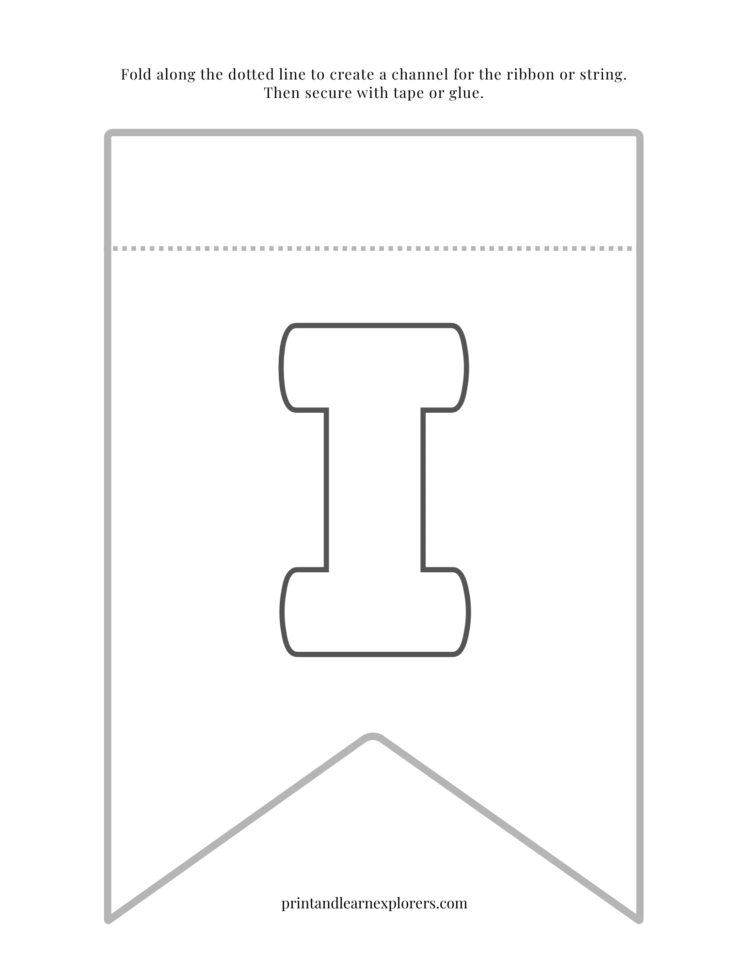 Color In Bunting Letter I