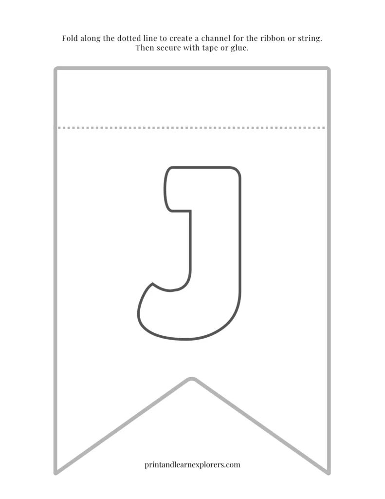 Color in bunting letter J