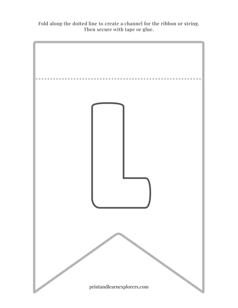 Color in bunting letter L