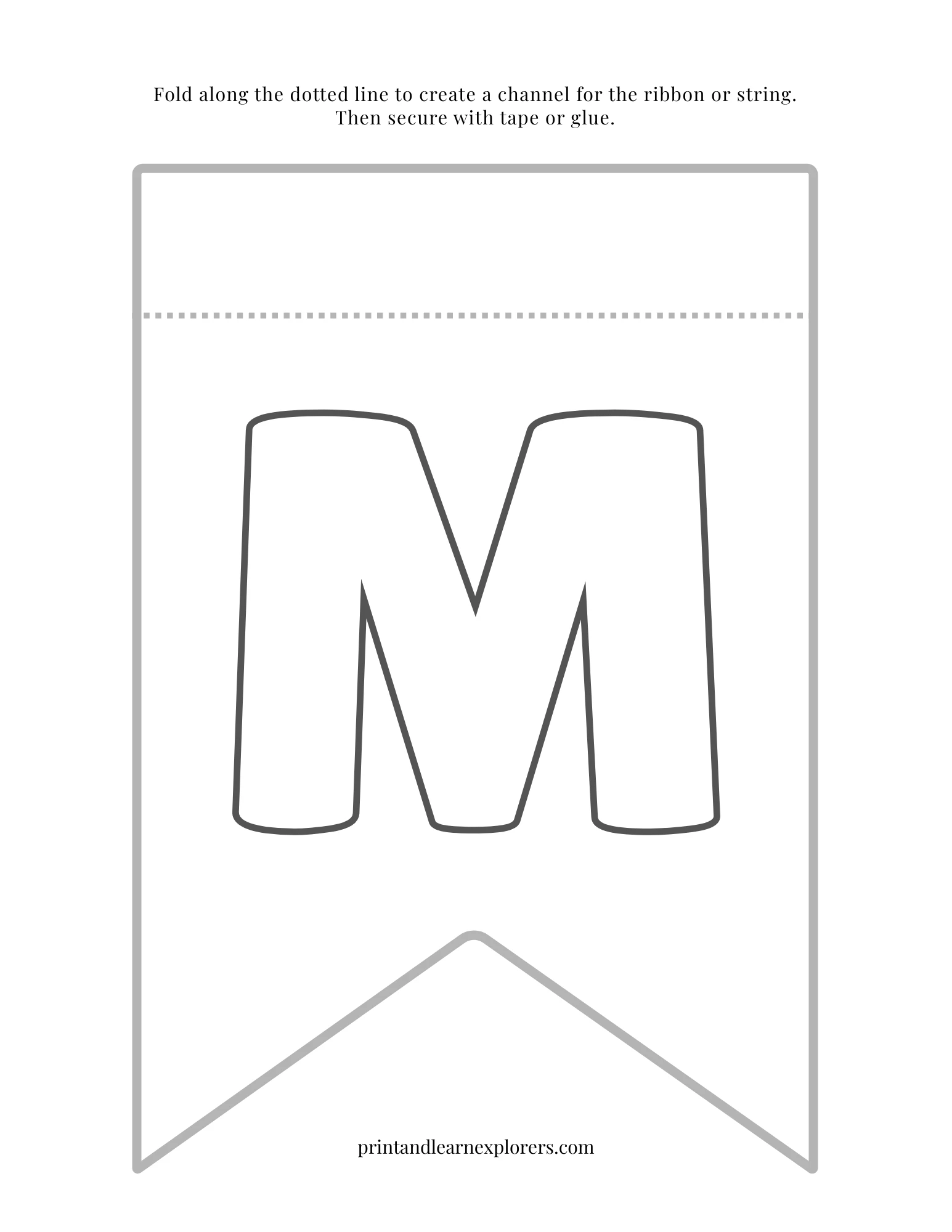 Color In Bunting Letter M