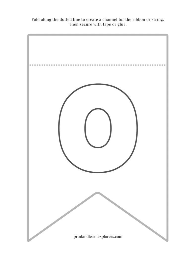 Color in bunting letter O