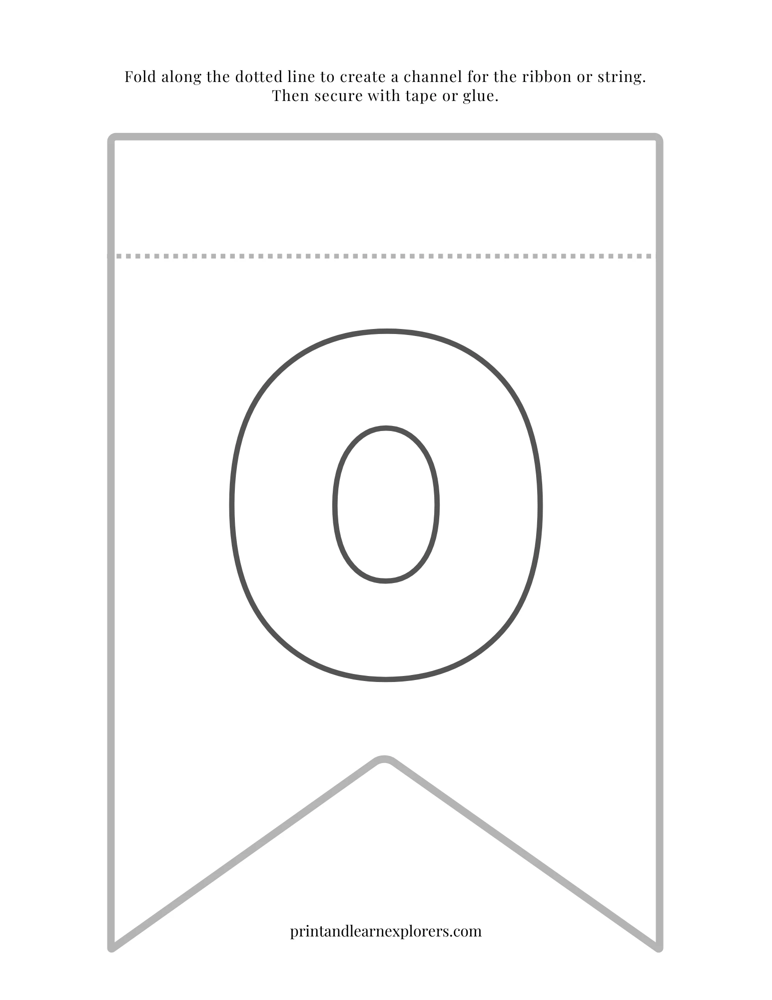 Color In Bunting Letter O