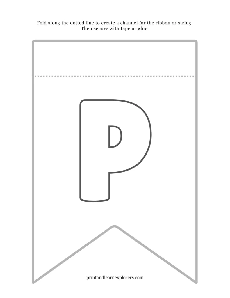 Color in bunting letter P