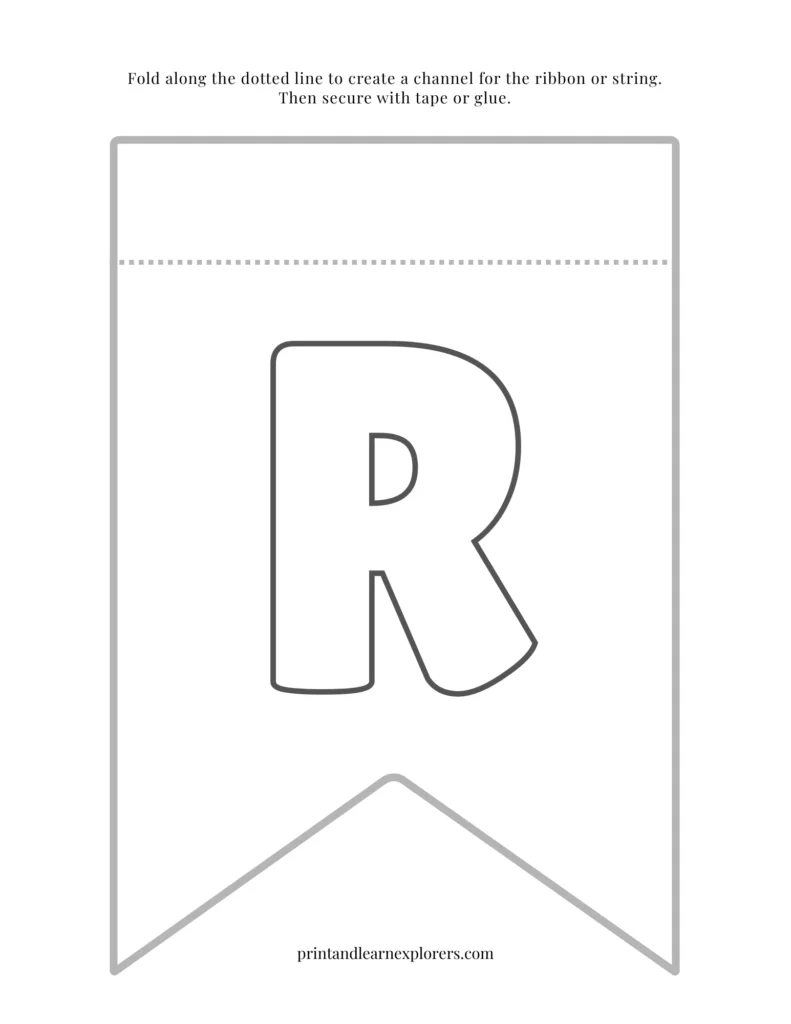 Color in bunting letter R