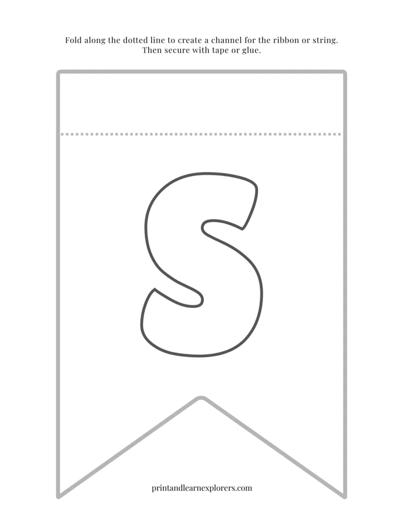 Color in bunting letter S