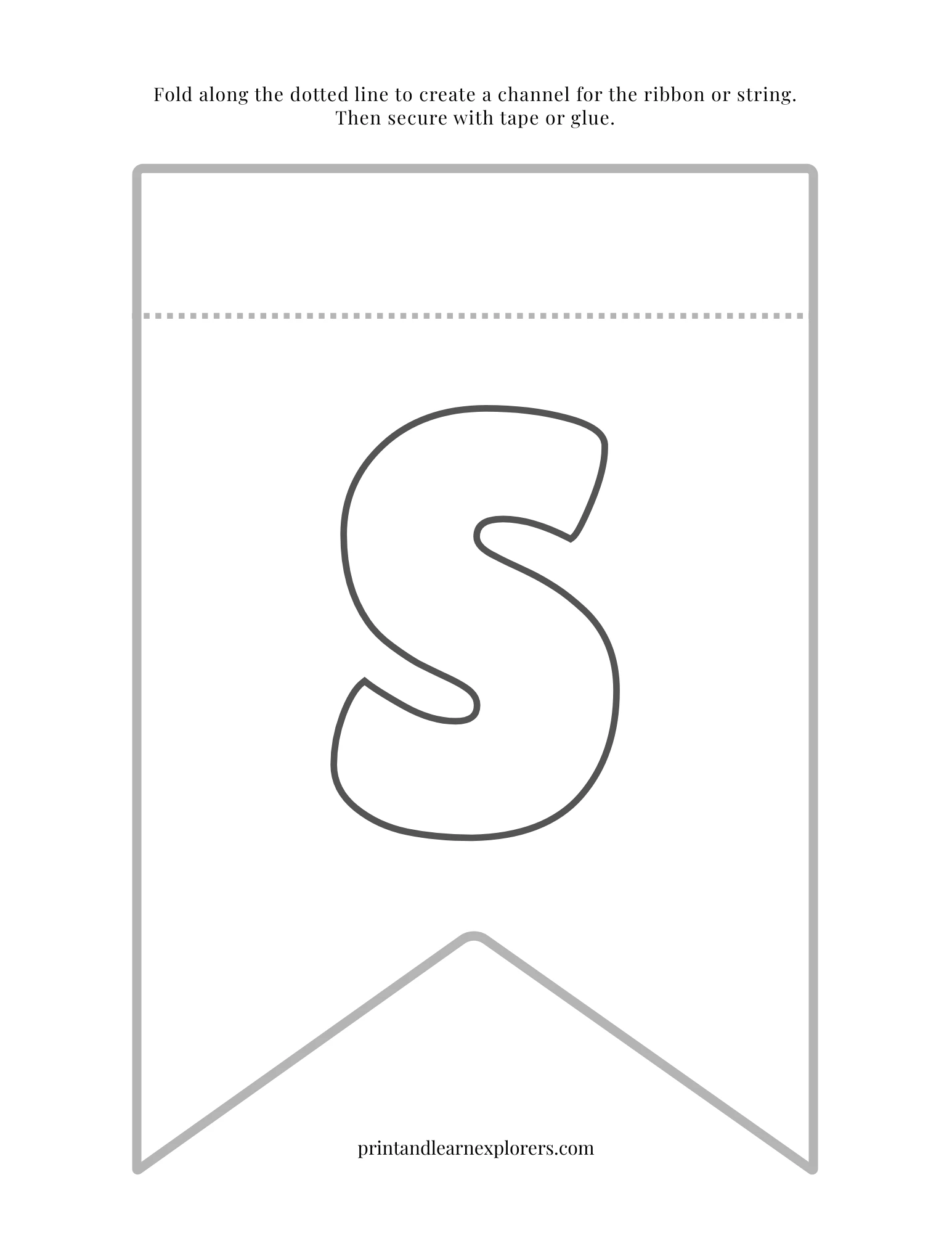 Color In Bunting Letter S
