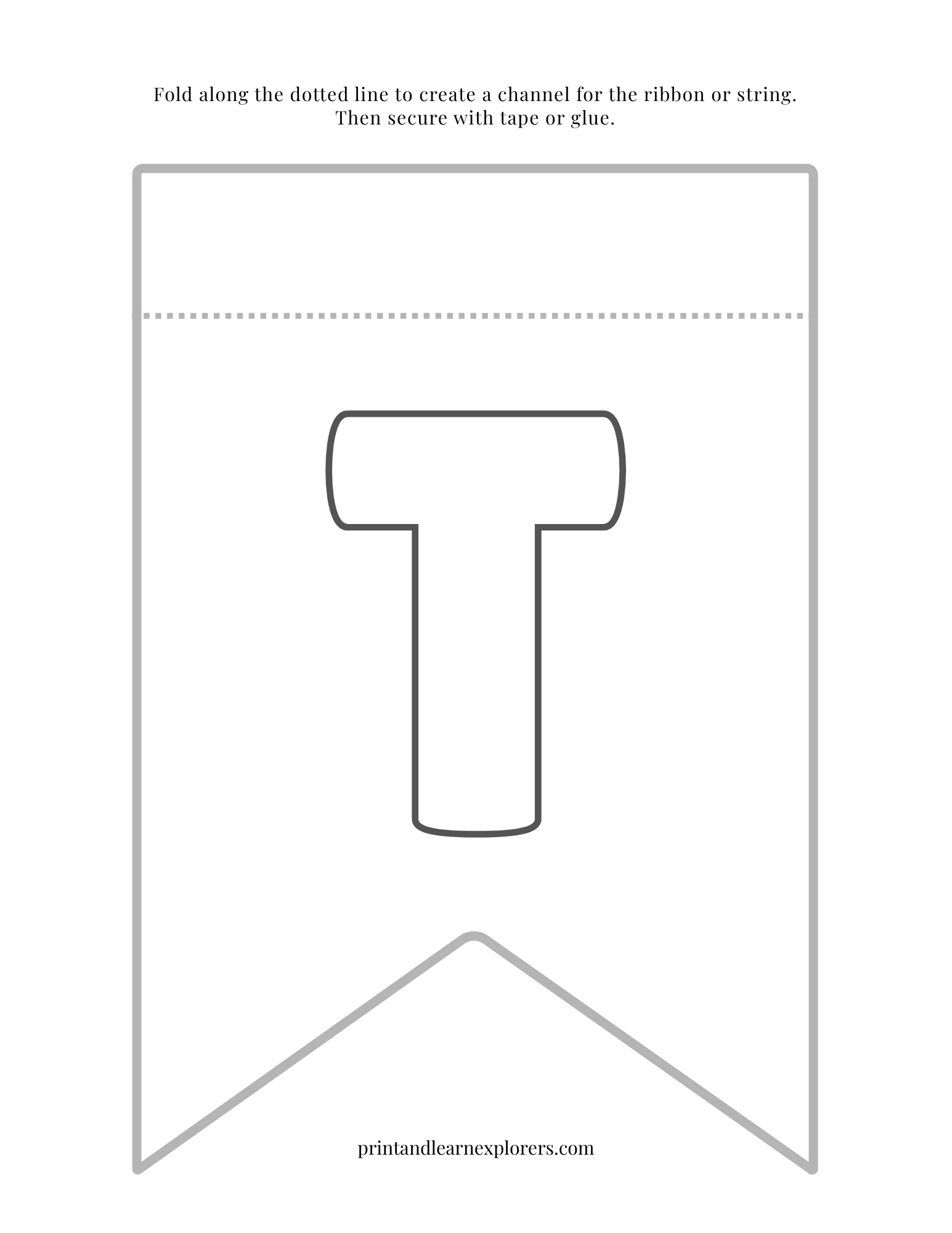 Color In Bunting Letter T