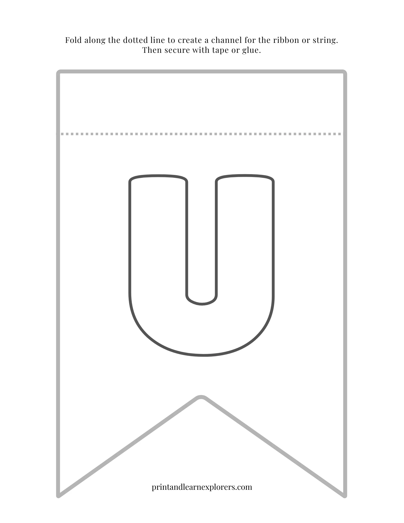 Color In Bunting Letter U
