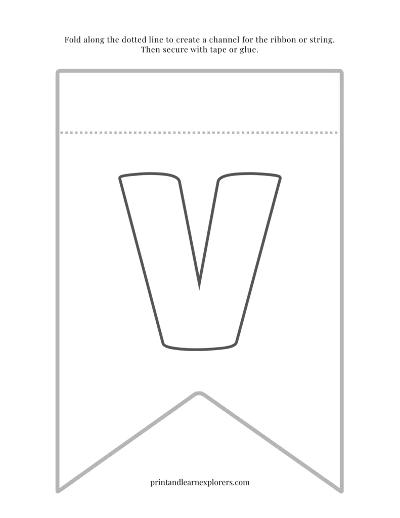 Color in bunting letter V