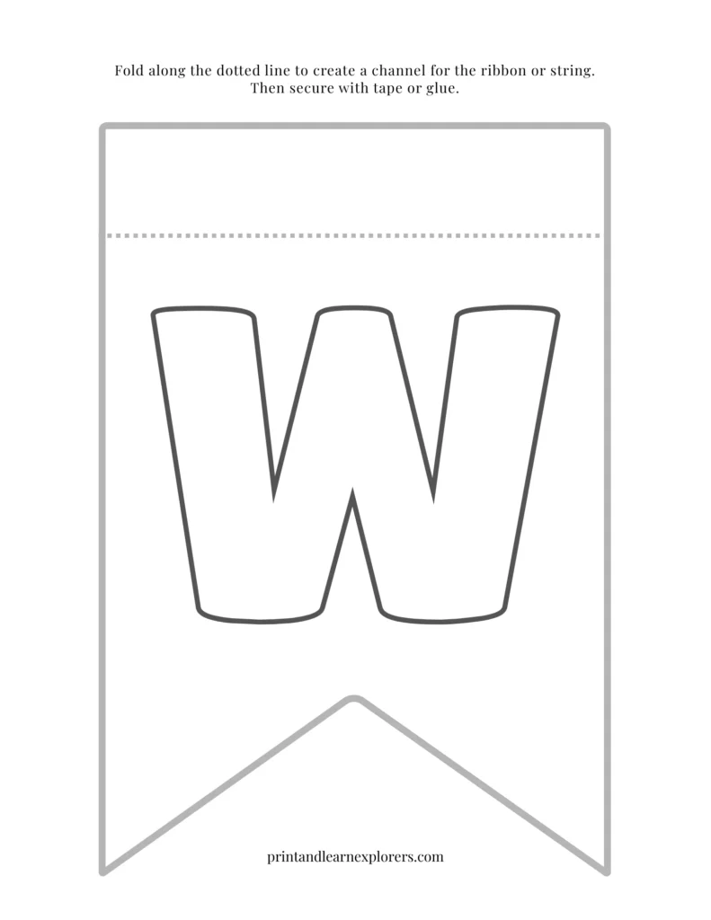 Color in bunting letter W