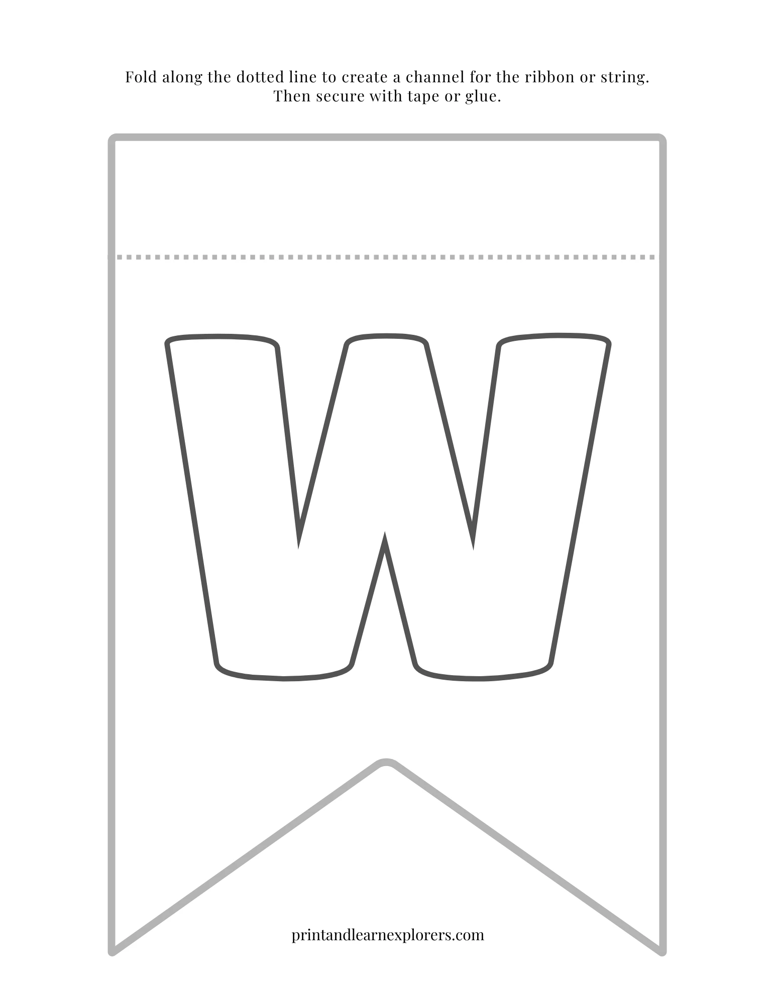 Color In Bunting Letter W