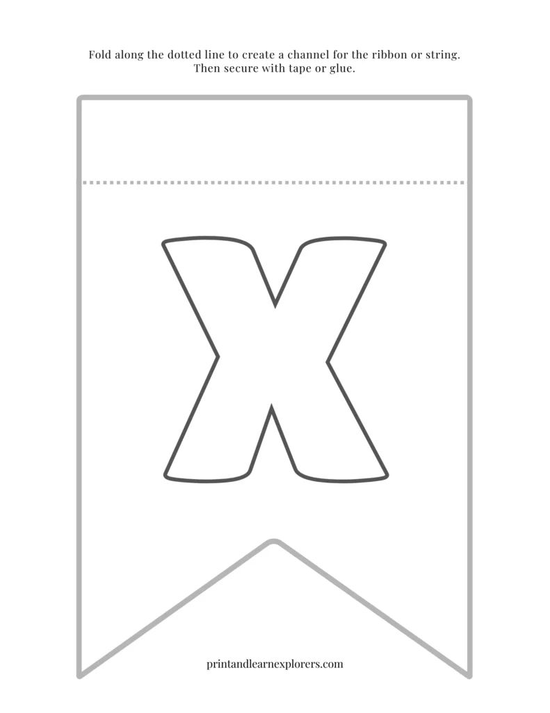 Color in bunting letter X