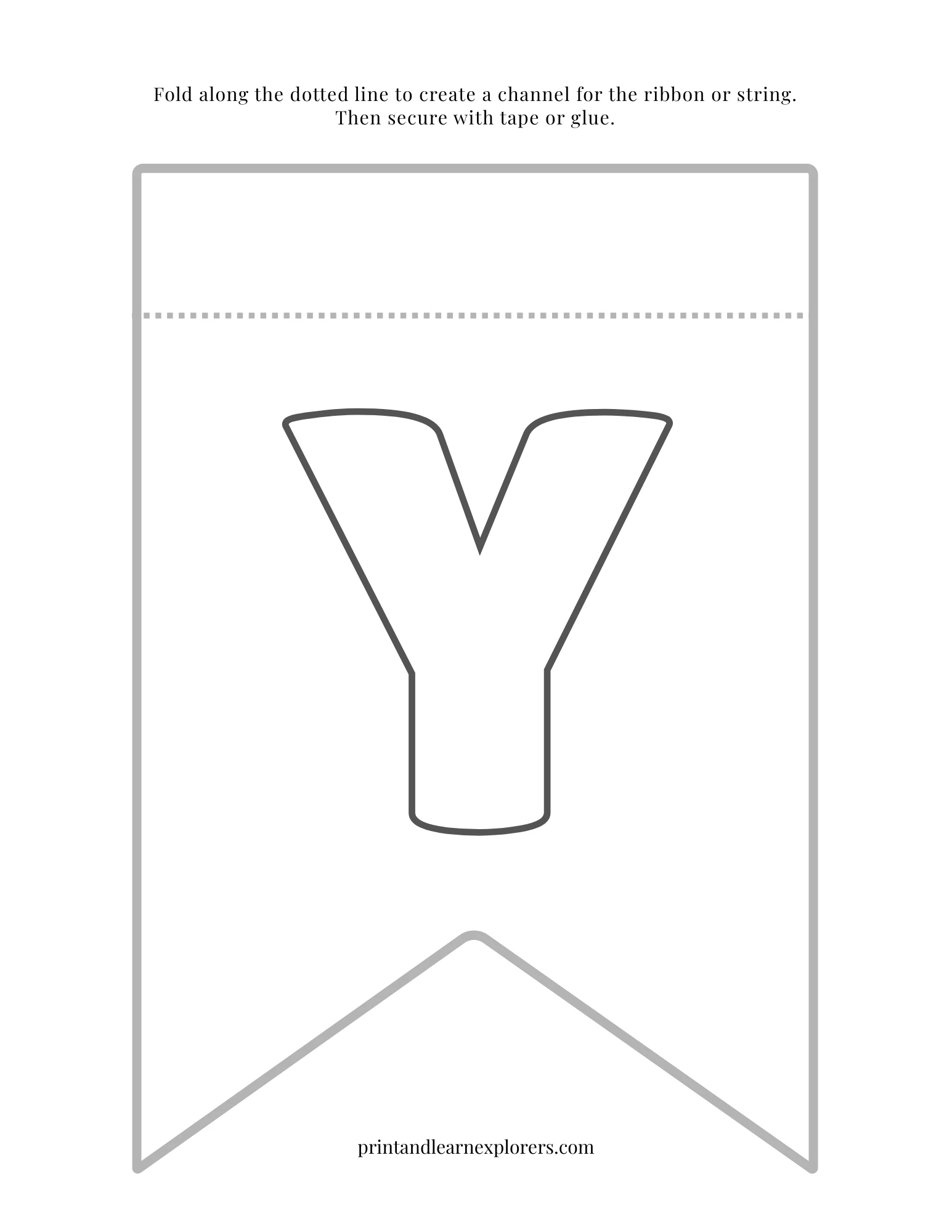 Color In Bunting Letter Y