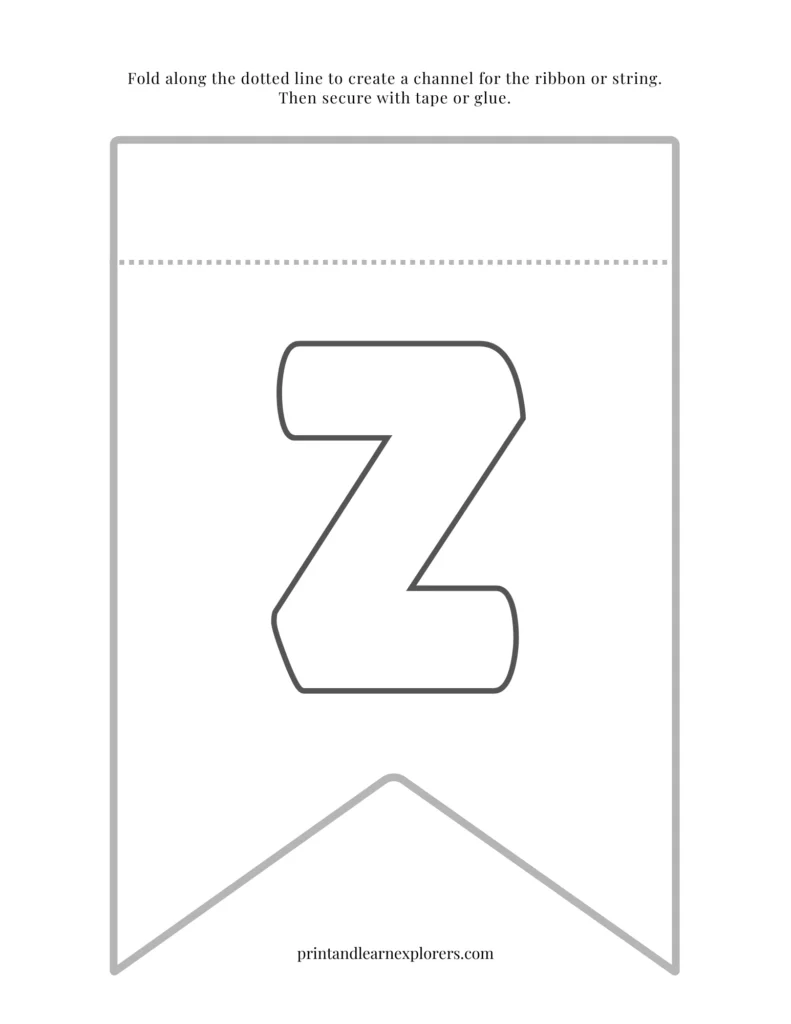 Color in bunting letter Z
