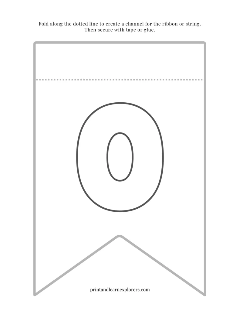 Color in bunting number 0